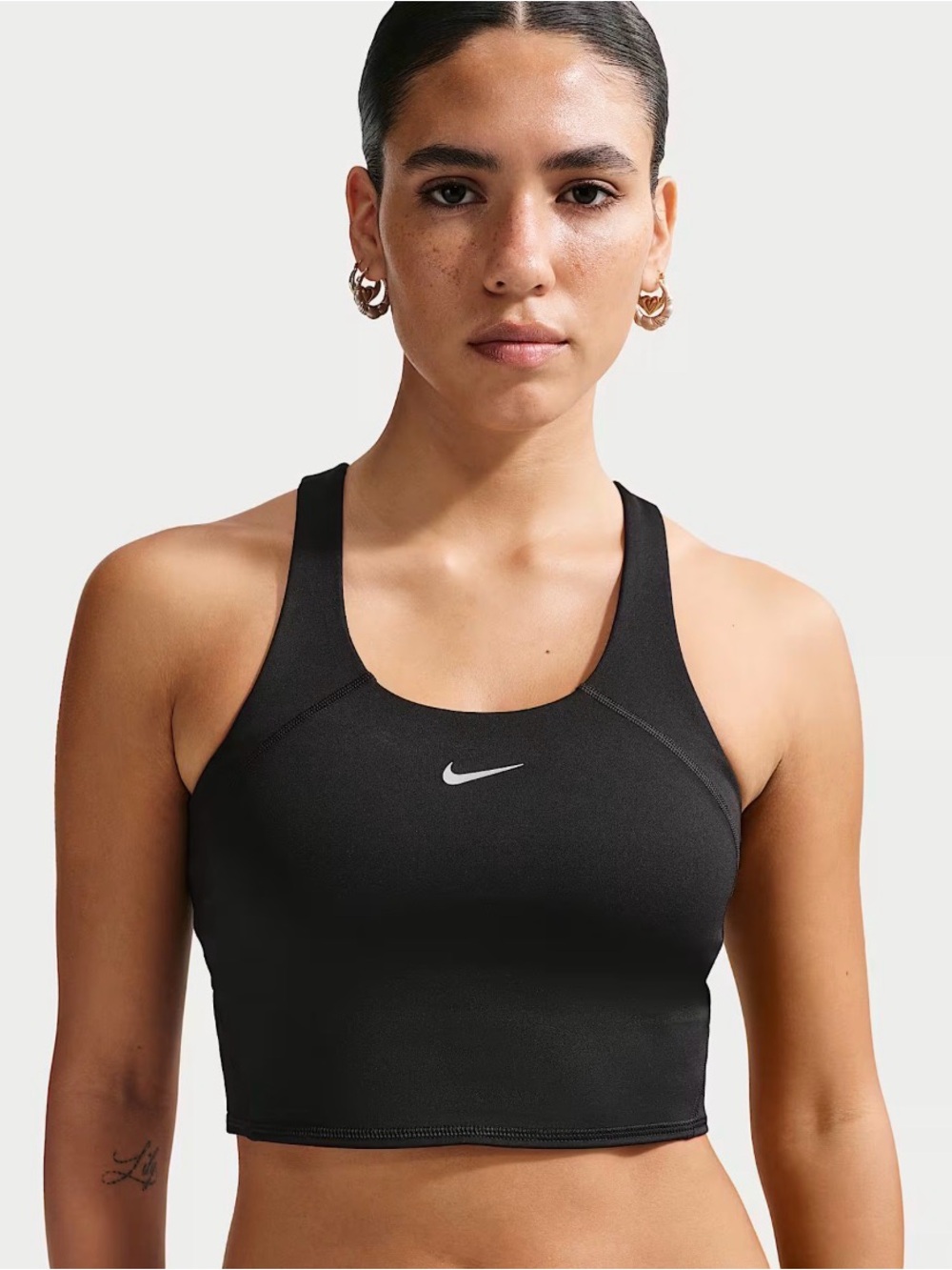 Nike Tempo Women's Medium Cropped Sports Bra Tank Top Medium-Support In Black